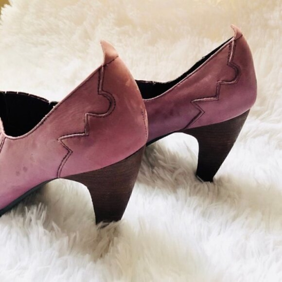 Envy Ankle Bootie 10 Western Style Leather Crushin Mauve Cowgirl Southern - Picture 6 of 10